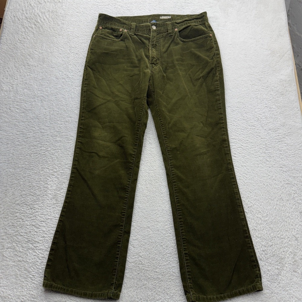 Polo Ralph Lauren Mens Olive Green Corduroy Bootcut 750 Pants 36x30 Cotton
